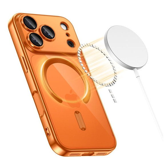 Husă MagFlex MagSafe pentru iPhone 17 Pro, Shiny Cosmic Orange, Tech-Protect