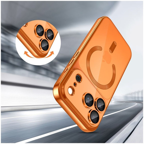 Husă MagFlex MagSafe pentru iPhone 17 Pro Max, Shiny Cosmic Orange, Tech-Protect