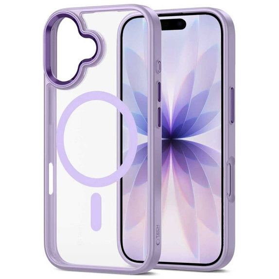 Husă MagMat MagSafe pentru iPhone 17, Lavender/Clear, Tech-Protect