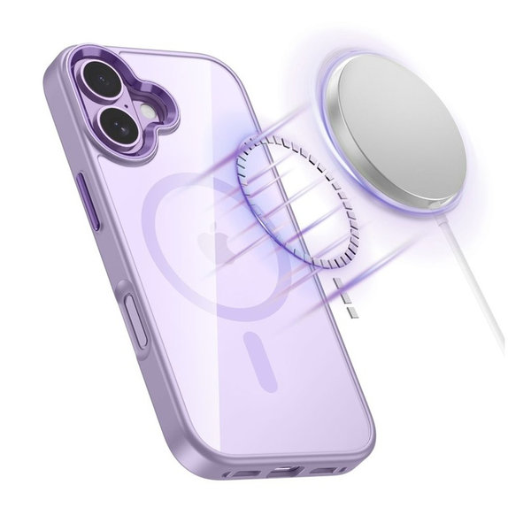 Husă MagMat MagSafe pentru iPhone 17, Lavender/Clear, Tech-Protect