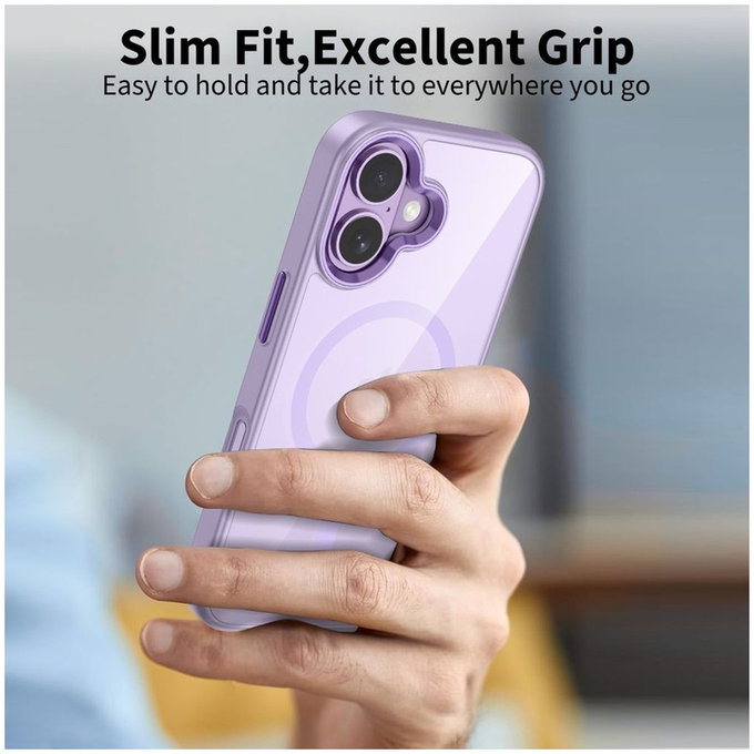 Husă MagMat MagSafe pentru iPhone 17, Lavender/Clear, Tech-Protect