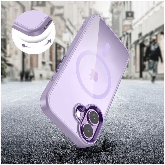 Husă MagMat MagSafe pentru iPhone 17, Lavender/Clear, Tech-Protect