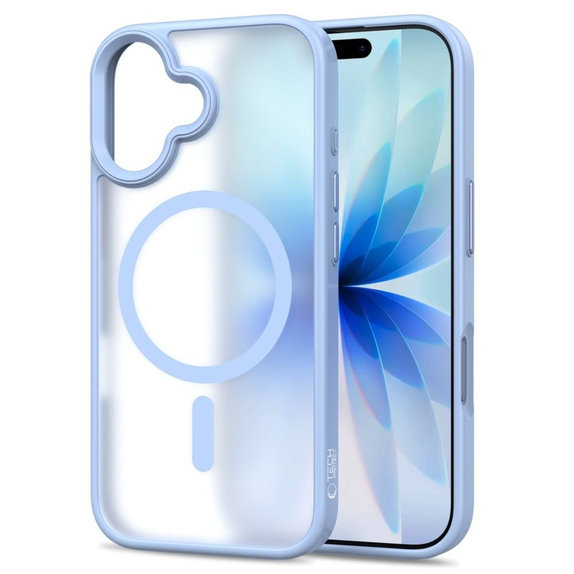 Husă MagMat MagSafe pentru iPhone 17, Matte Mist Blue, Tech-Protect
