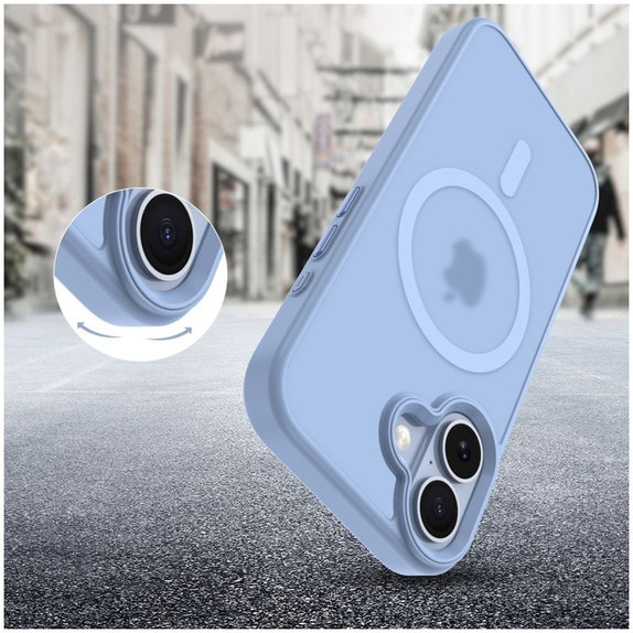 Husă MagMat MagSafe pentru iPhone 17, Matte Mist Blue, Tech-Protect
