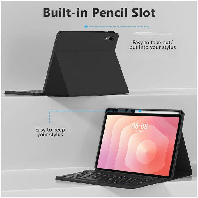 Husă Sc Pen + Keyboard pentru Samsung Tab S11 11.0 X730 / X736B, neagră, Tech-Protect