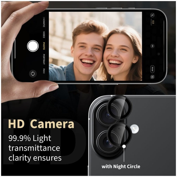 Protecție cameră Camring Fit+ pentru Xiaomi Poco M8 Pro / Redmi Note 15 Pro 5G / 15 Pro+ Plus 5G, neagră, Tech-Protect