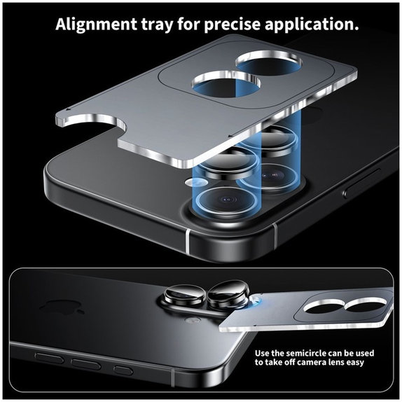 Protecție cameră Camring Fit+ pentru Xiaomi Poco M8 Pro / Redmi Note 15 Pro 5G / 15 Pro+ Plus 5G, neagră, Tech-Protect