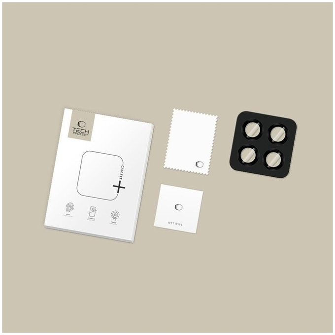Protecție cameră Camring Fit+ pentru Xiaomi Poco M8 Pro / Redmi Note 15 Pro 5G / 15 Pro+ Plus 5G, neagră, Tech-Protect
