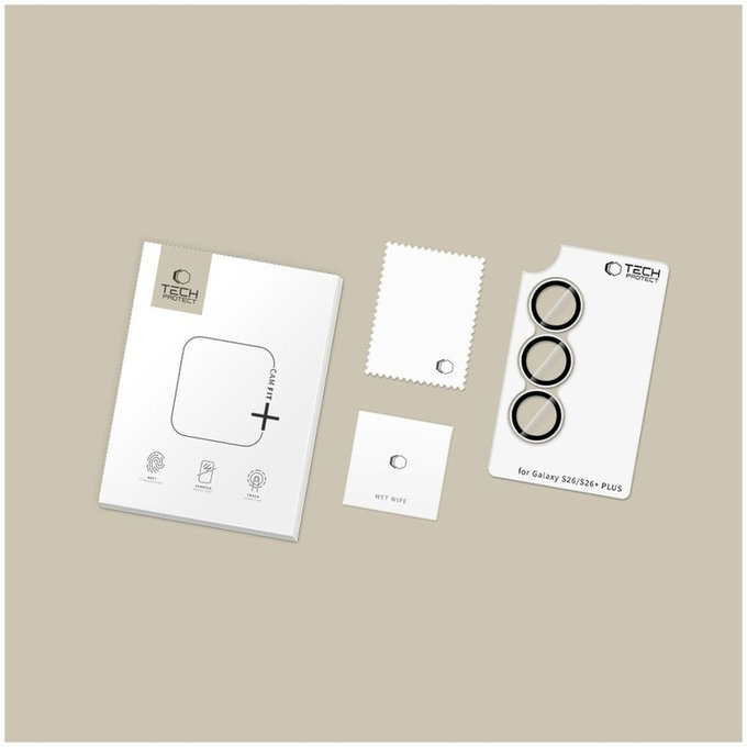 Protecție cameră Camring Fit+ pentru Samsung S26 / S26+ Plus, transparentă, Tech-Protect