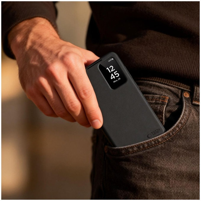 Husă Smart Wallet pentru Samsung S26, Matte Black, Tech-Protect