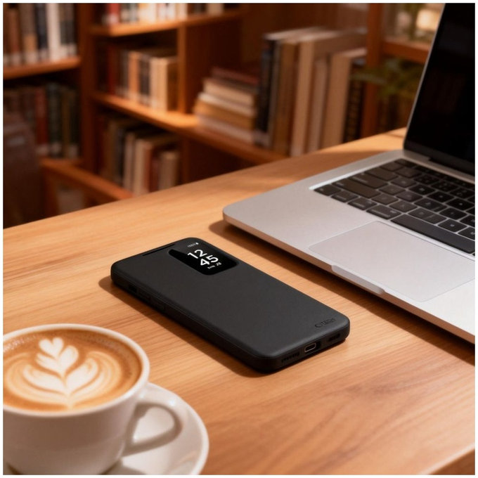 Husă Smart Wallet pentru Samsung S26, Matte Black, Tech-Protect