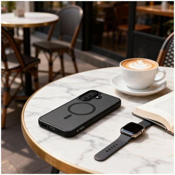 Husă de protecție MagMat MagSafe pentru Samsung A57 5G, Matte Black, Tech-Protect