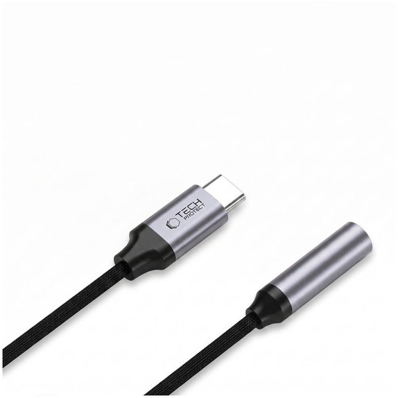 Adaptor Ultraboost USB-C To Mini Jack 3.5MM DAC, Iron Grey, Tech-Protect