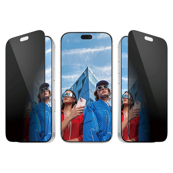 Sticlă securizată UWF 2-Way Privacy cu aplicator pentru iPhone 18 Pro, Negru, PanzerGlass