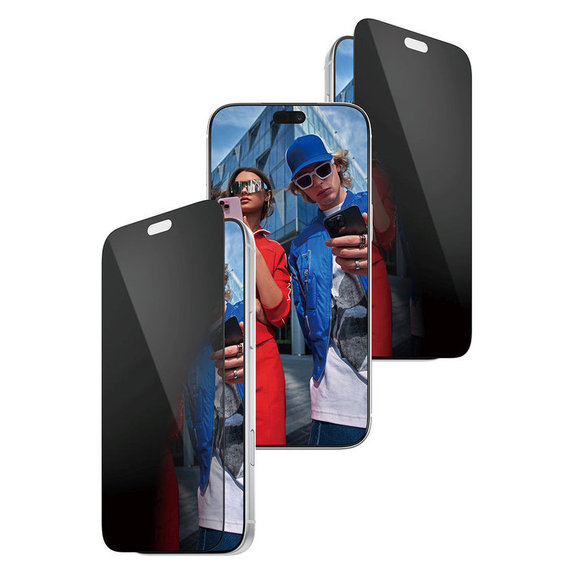 Sticlă securizată UWF 2-Way Privacy cu aplicator pentru iPhone 18 Pro Max, Negru, PanzerGlass