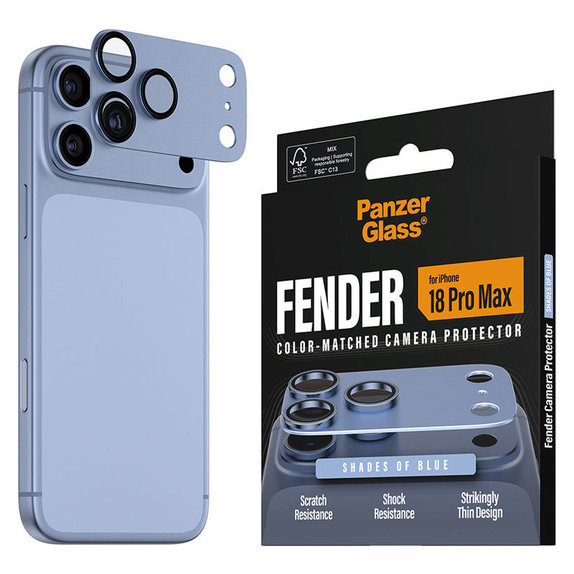Protecție lentilă Fender pentru iPhone 18 Pro Max, Italian Blue, PanzerGlass