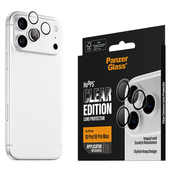 Protecție lentile cameră Hoops pentru iPhone 18 Pro/18 Pro Max, Transparent, PanzerGlass
