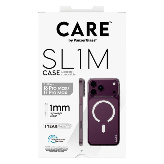 Caz SL1M cu MagSAFE pentru iPhone 18 Pro Max/17 Pro Max/16e, Transparent, PanzerGlass