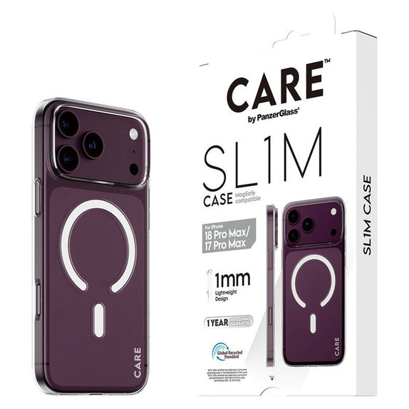 Caz SL1M cu MagSAFE pentru iPhone 18 Pro Max/17 Pro Max/16e, Transparent, PanzerGlass