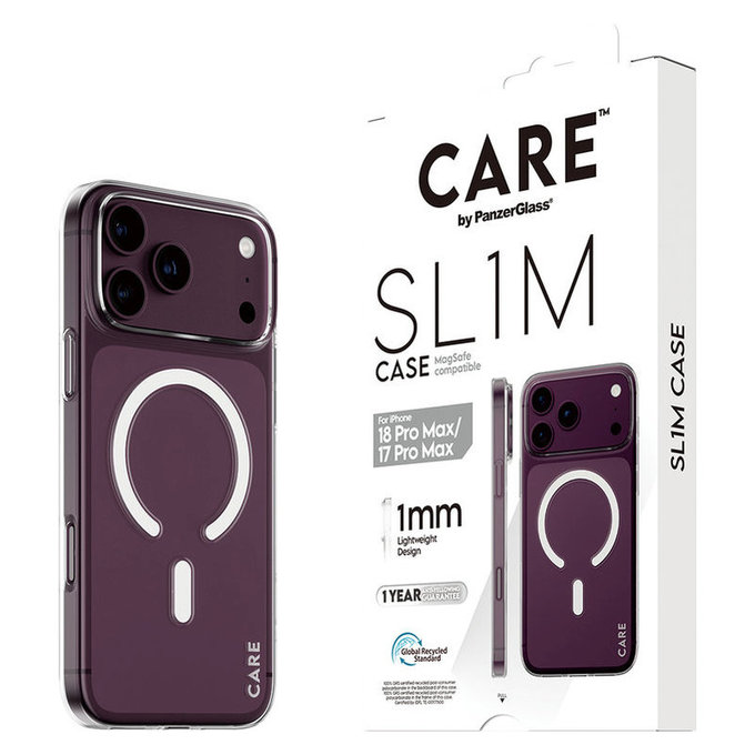 Caz SL1M cu MagSAFE pentru iPhone 18 Pro Max/17 Pro Max/16e, Transparent, PanzerGlass