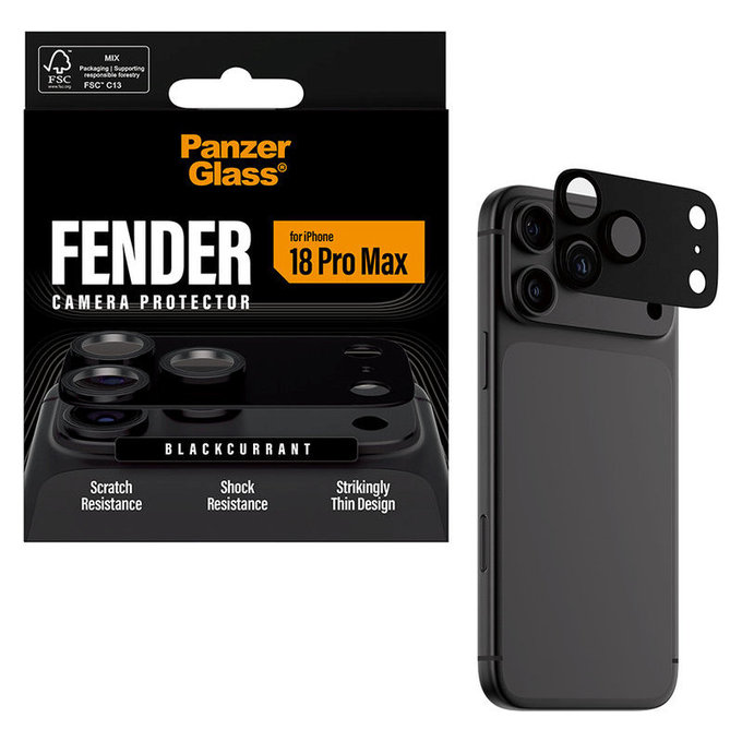 Protecție lentilă Fender pentru iPhone 18 Pro Max, Black Currant Currant, PanzerGlass
