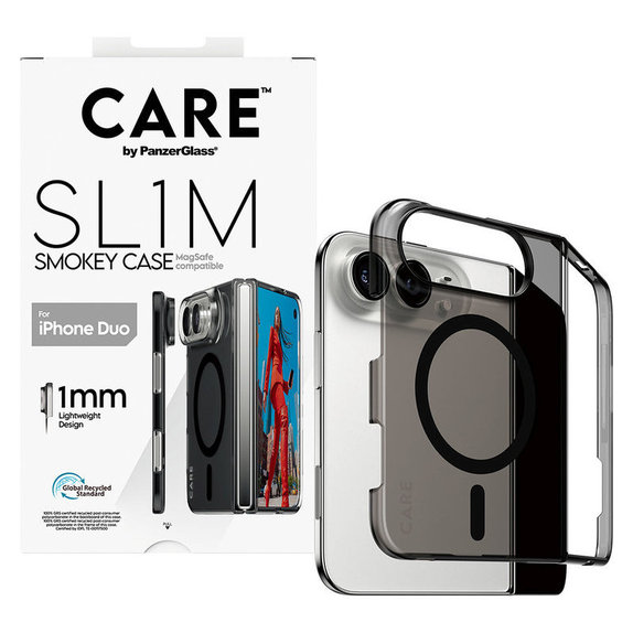 Husă SL1M Smokey cu MagSafe negru pentru iPhone Duo, PanzerGlass