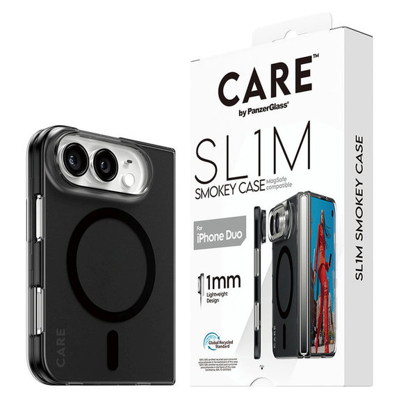 Husă SL1M Smokey cu MagSafe negru pentru iPhone Duo, PanzerGlass