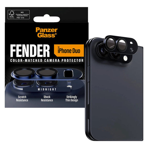 Protecție lentilă Fender pentru iPhone Duo, Dark Blue, PanzerGlass