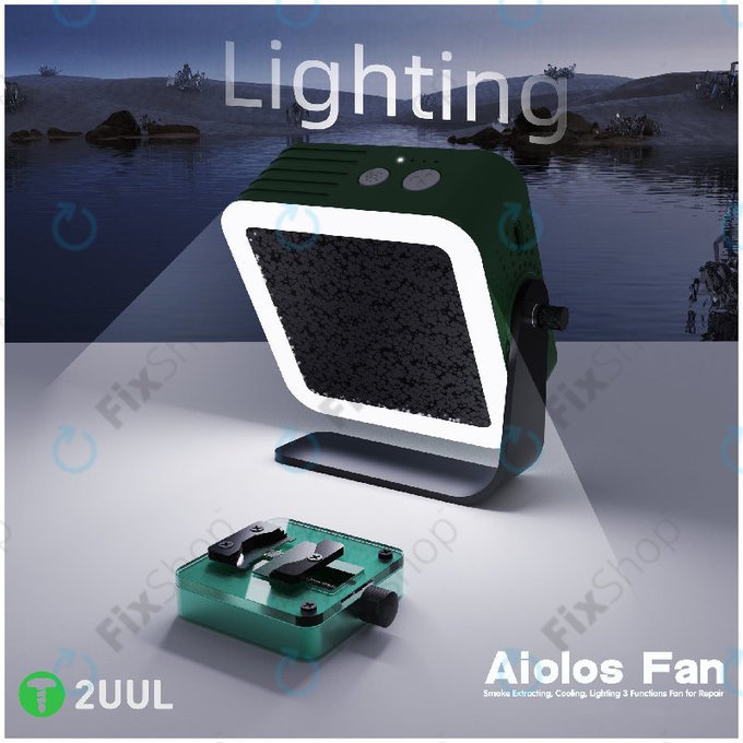 Extractor de fum și ventilator de răcire cu iluminare LED, 2UUL DA98