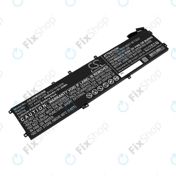 Baterie pentru Dell XPS 15, Dell Precision 9560, 9570, 8000mAh, Li-Pol, 11.4V, 6GTPY, HQ