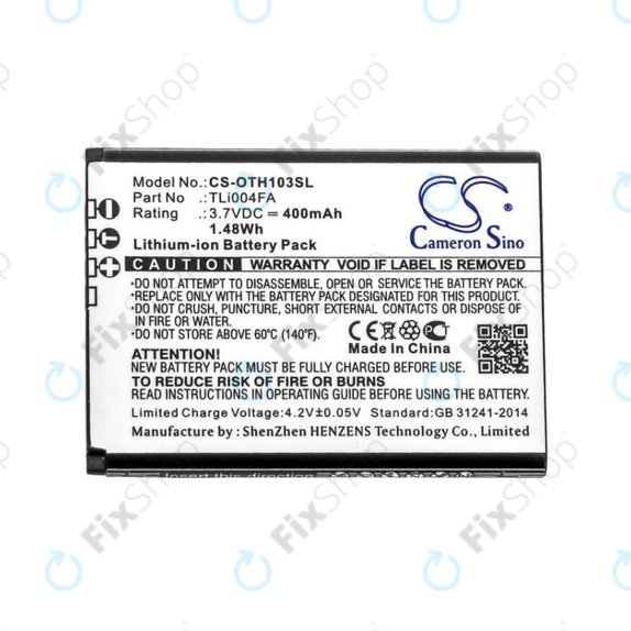 Baterie pentru Alcatel OneTouch 1013, 1035D, 1046D, 400mAh, Li-Ion, 3.7V, TLi004FA, HQ