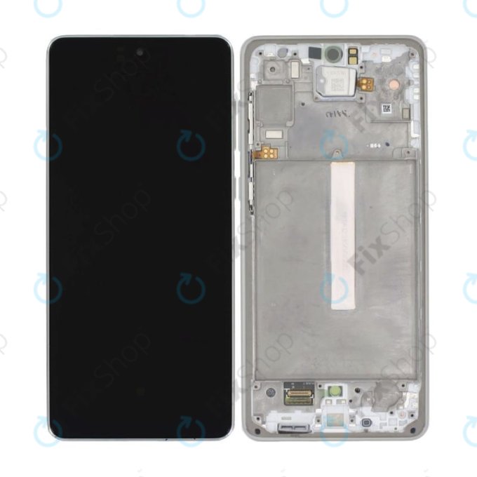 Samsung Galaxy A73 5G A736B - Ecran LCD + Sticlă Tactilă + Ramă (Awesome White) - GH82-28686B, GH82-28884B Genuine Service Pack