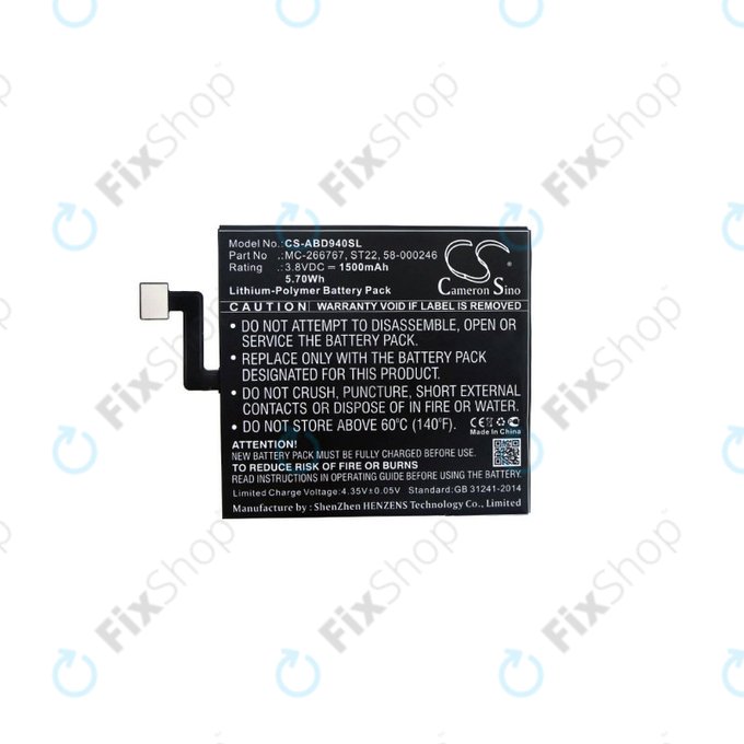 Baterie pentru Amazon Kindle Paperwhite 4 (2018), 1500mAh, Li-Pol, 3.8V, ST22, HQ