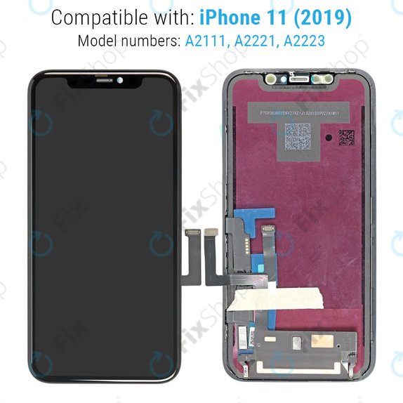 Ecran pentru iPhone 11, Sticlă tactilă cu ramă, Refurbished