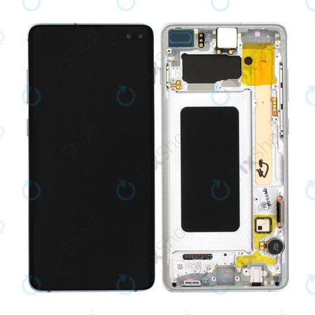 Samsung Galaxy S10 Plus G975F - Ecran LCD + Sticlă Tactilă + Ramă (Prism White) - GH82-18849B, GH82-18834G, GH82-18849G, GH82-18834B Genuine Service Pack