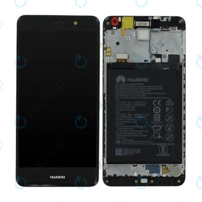 Huawei Y7 Dual - Ecran LCD + Sticlă Tactilă + Ramă + Baterie 4000 mAh (Grey) - 02351HSB