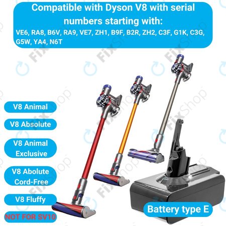 Dyson V8 - Baterie 215681, PM8-US-HFB1497A Li-Ion 21.6V 4000mAh HQ