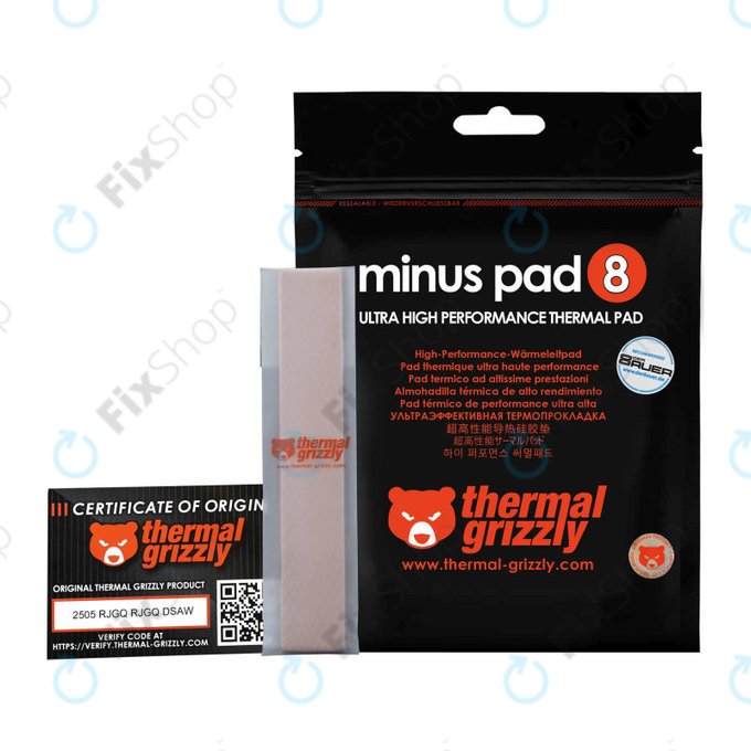 Pad termoconductor 120x20x1,5mm, Thermal Grizzly Minus Pad 8, 1buc.