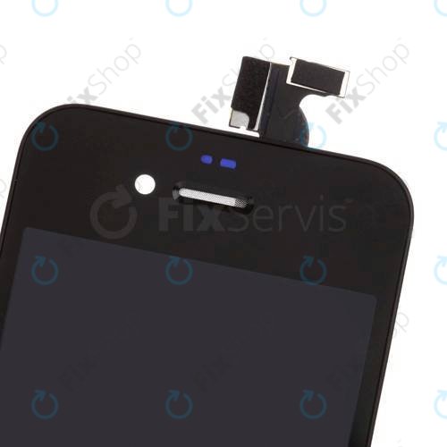 Ecran pentru iPhone 4S, Black, Sticlă tactilă cu ramă
