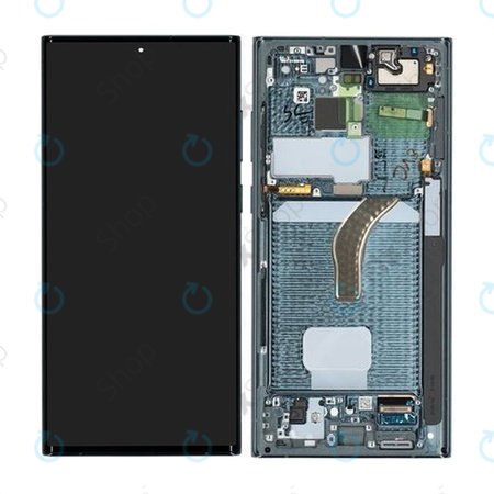 Samsung Galaxy S22 Ultra S908B - Ecran LCD + Sticlă tactilă + Ramă (Green) - GH82-27488D Genuine Service Pack