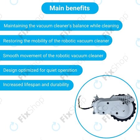 Xiaomi Mijia E10, E12, Mi Robot Vacuum Mop 2 Lite, 2 Pro - Roată cu Motor (Stânga) (Alb)