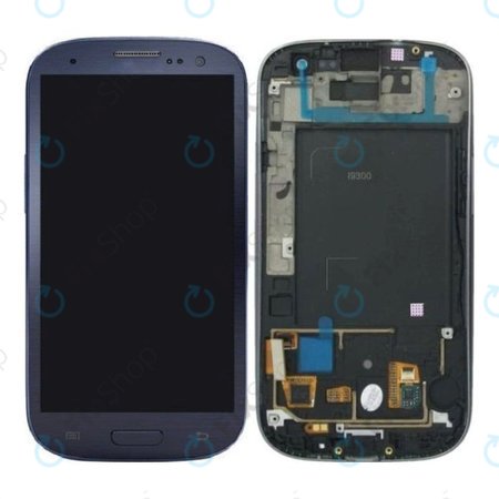 Samsung Galaxy S3 i9300 - Ecran LCD + Sticlă Tactilă + Ramă (Pebble Blue) OLED
