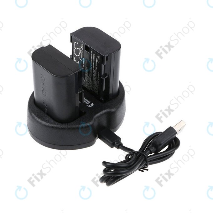 2 baterii cu încărcător pentruCanon EOS 5D Mark II, EOS 7D, 2000mAh, Li-Ion, 7.4V, LP-E6, HQ