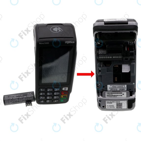 Baterie pentru Ingenico Move 5000, 3000mAh, Li-Ion, 3.7V, F26402376, HQ