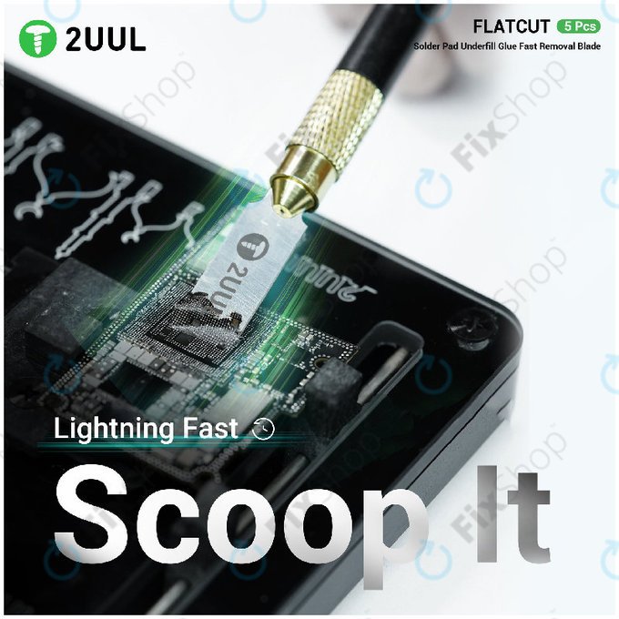 Lame pentru îndepărtarea adezivului underfill, tăietură plată, 2UUL DA28, 5 buc/pachet