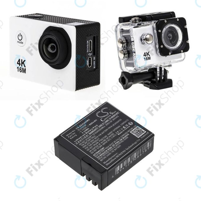 Baterie pentru SJCAM SJ4000, SJ5000, 900mAh, Li-Ion, 3.7V, SJ4000B, HQ
