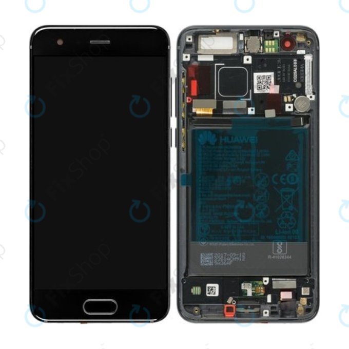 Huawei Honor 9 - Ecran LCD + Sticlă Tactilă + Ramă + Baterie (Midnight Black) - 02351LGK Genuine Service Pack
