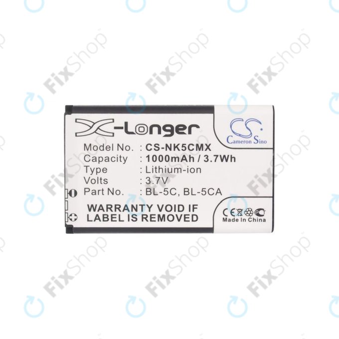 Nokia 1000, 2000, 3000, 6000, 7000, C, N, X-series, Asha 230, MD-12 - Baterie BL-5C, BL-5CA 1000mAh HQ