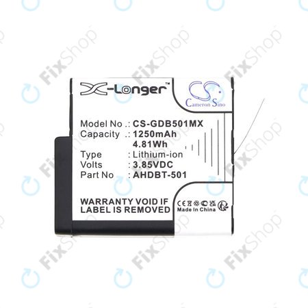 Baterie pentru Gopro Hero 8, Hero 6, 1250mAh, Li-Ion, 3.85V, AHDBT-501, HQ