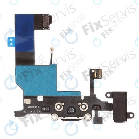 Apple iPhone 5 - Conector de Încărcare + Conector Jack + Microfon + Cablu Flex (Black)